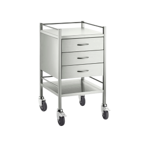 Dressing / Instrument trolley – 3 Drawer Stainless Steel.