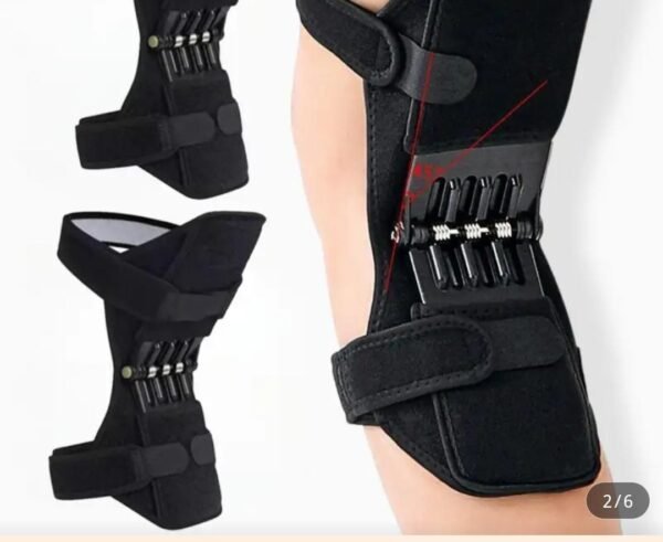 Knee Elevator Brace with spring stabilizer providing enhanced knee stability and pain relief.