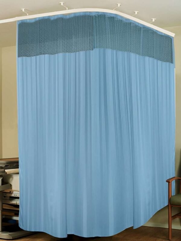 Medical Curtain installed in a hospital setting providing privacy and light blocking.